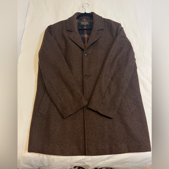 Men’s Pendleton Brown Wool Overcoat - Size XL - Picture 7 of 7